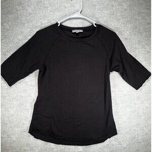 Yakira Bella Women Black Short Sleeve T-Shirt Size Medium 100% Cotton